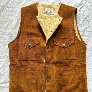 Vintage Suede Sherpa Vest - image 1